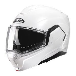 HJC i100 Plain Motorcycle Helmet - M (57-58cm), White, White  - White