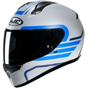 HJC C10 Graphic Motorcycle Helmet - Lito Blue - Medium (57-58cm), Blue/grey  - Blue/grey