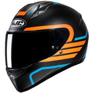 HJC C10 Graphic Motorcycle Helmet - Lito Blue / Orange - Small (55-56cm), Black/blue/orange  - Black/blue/orange