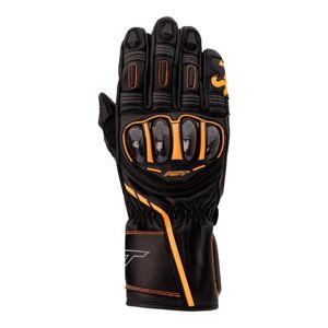 RST 3033 S1 Leather Motorcycle Gloves - Medium - Black / Grey / Neon Orange, Black/grey/orange  - Black/grey/orange