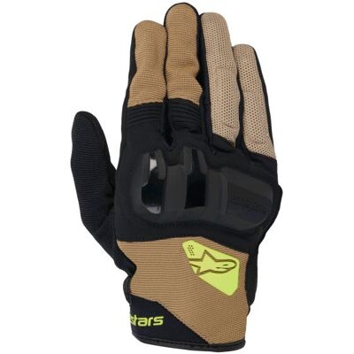 Alpinestars Chrome V2 Dark Khaki-Black-Yellow Motorcycle Gloves - Motorcycle Gloves Alpinestars Chrome V2 Dark Khaki-Black-Yellow Motorcycle Gloves - Motorcycle Gloves