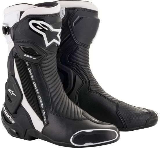 Alpinestars SMX Plus V2 Motorcycle Boots - UK 9 / Eur 44 - Black / White, Black/white - Black/white