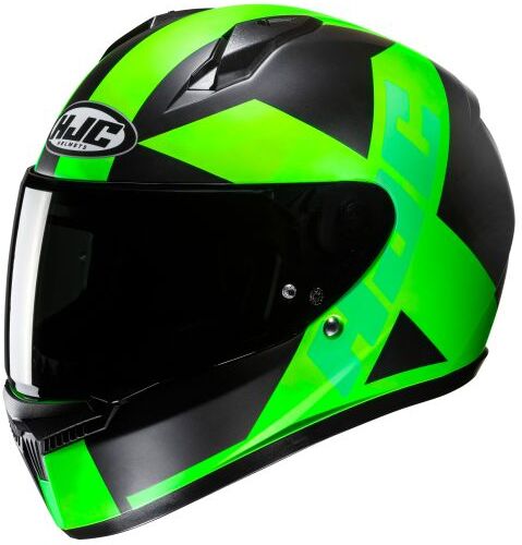 HJC C10 Graphic Motorcycle Helmet - Small (55-56cm) - Tez Green, Black/green - Black/green