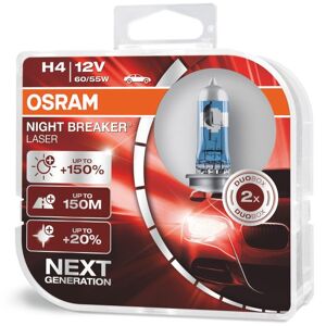 Osram Night Breaker Laser Headlight Bulbs - H4 +150 Twin Pack