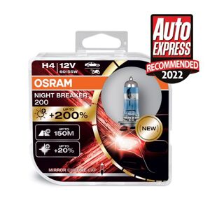 Osram Night Breaker 200 Halogen Headlight Bulb - H4 +200 Twin Pack