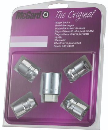 McGard Locking Wheel Nuts - 1/2`` Thread 60 Degree Seat 21mm head, Silver - Silver