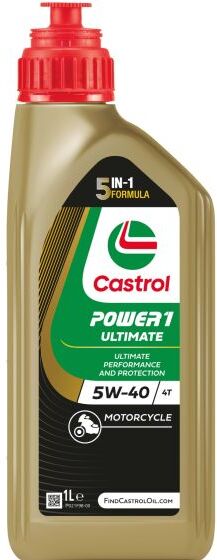 Castrol Power 1 Ultimate 5W-40 4T Motorcycle Engine Oil - 1 x 1 Litre