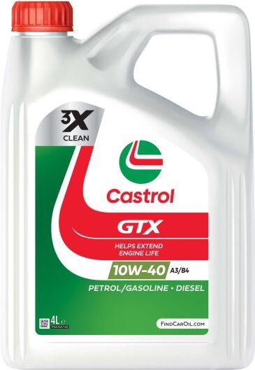 Castrol GTX 10W40 A3/B4 Engine Oil - 10W40, 4 litre Bottle