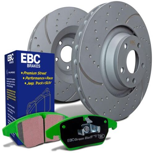 EBC Brakes Turbo Groove Discs and Greenstuff Pads Kit - Front Vented, 280mm x 25mm - ATE Calipers