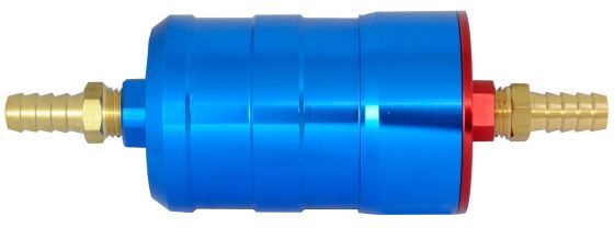 Sytec High Flow Motorsport Fuel Filter - 10mm Inlet 10mm Outlet - Blue