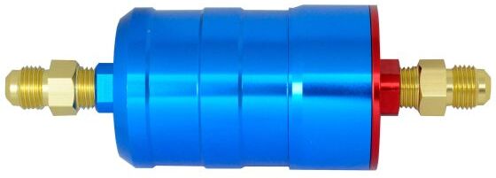 Sytec High Flow Motorsport Fuel Filter - 6 JIC Inlet -6 JIC Outlet - Blue