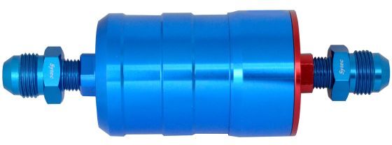 Sytec High Flow Motorsport Fuel Filter - 8 JIC Inlet -8 JIC Outlet - Blue