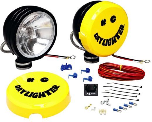 "KC HiLiTES 6" Daylighters Halogen 100W Lamps - Pair" - Black, Drive Lamp