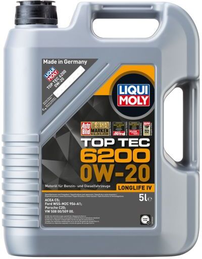 Liqui Moly Top Tec 6200 0W20 Synthetic Technology Engine Oil - 5 Litre