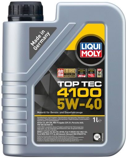 Liqui Moly Top Tec 4100 5W40 Synthetic Technology Engine Oil - 1 Litre