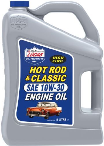 Lucas Oil Hot Rod / Classic Car Engine Oil - 10w30, 5 Litre Bottle