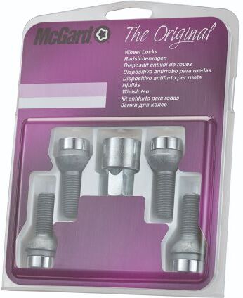 McGard Locking Wheel Bolts - M14 x 1.5 Radius Seat 17mm head, Silver - Silver