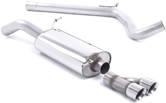 "Milltek Non-Resonated 2.76" Cat Back Exhaust System" - 2x 80mm Round GT Polished Tailpipes