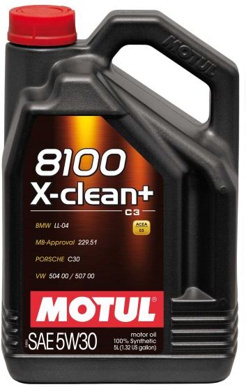 Motul 8100 X-Clean+ 5W30 Synthetic Engine Oil - 5 Litres