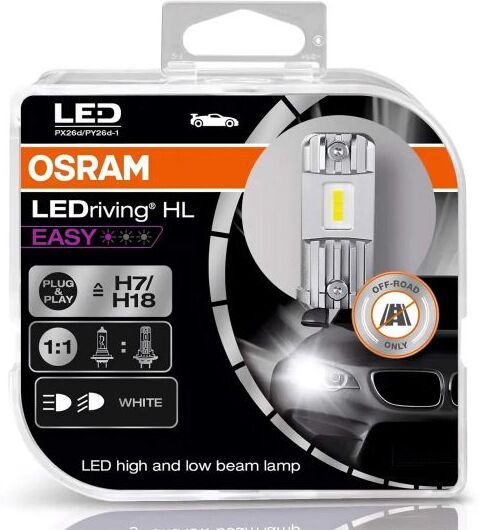 Osram LEDriving HL Easy Headlight Bulbs (Pair) - H7 / H18 - Twin Pack