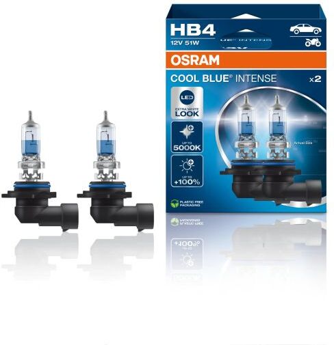Osram Cool Blue Intense Headlight Bulbs (Pair) - HB4 - Twin Pack