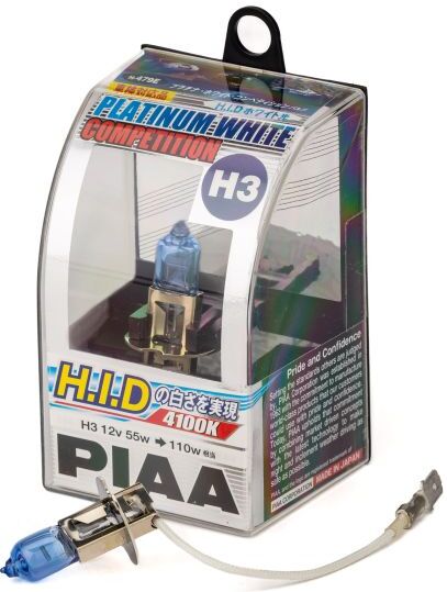 PIAA Platinum Competition White Headlight Bulb - H3 Draws 55w Produces 110w - SINGLE