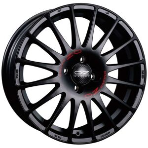 OZ Racing Superturismo GT Alloy Wheels in Matt Black Red Lettering Set of 4 - 18x8 Inch ET50 5x112 PCD 75mm Centre Bore Matt Black Red Lettering, Black  - Black