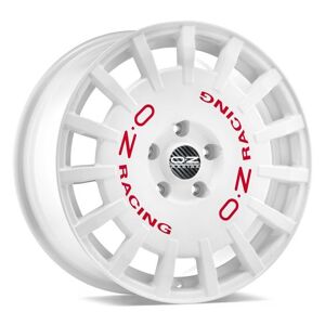 OZ Racing Rally Racing Alloy Wheels In Race White Red Lettering Set Of 4 - 18x8 Inch ET45 5x114.3 PCD White Red Lettering, White  - White