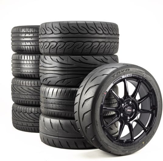 Team Dynamics Pro Race LT Gloss Black Alloy Wheel And Tyre Package - 15x7 Inch ET35 4X108 PCD 73.1mm CB GB With Uniroyal RainSport 5 205/50R15 82V, Black - Black