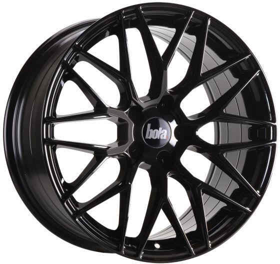 Bola B17 Alloy Wheels In Gloss Black Set Of 4 - 18x8.5 Inch ET45 5x112 PCD 72.6mm Centre Bore Gloss Black, Black - Black