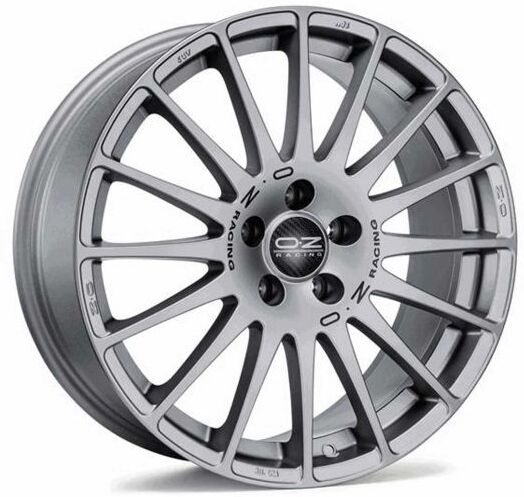 OZ Racing Superturismo GT Alloy Wheels in Grigio Corsa Black Lettering Set of 4 - 17x7 Inch ET25 4x108 PCD 65.06mm Centre Bore Race Grey Black Lettering, Grey - Grey