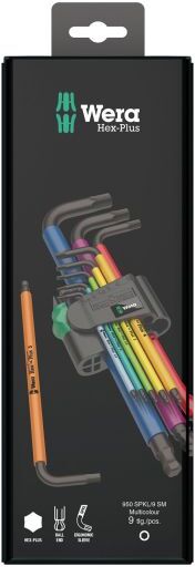 Wera Hex Key Set Multi Colour L Key 9pc 1.5-10mm - 073593