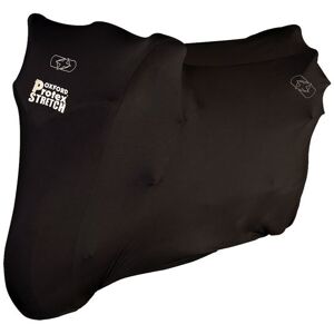 Oxford Protex Indoor Premium Stretch-Fit Motorcycle Cover - Medium, Black, Black  - Black