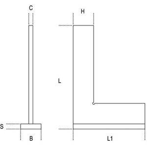 Beta Flanged Precision Squares Made from Ground Steel - 1670A - 300mm by 180mm Size- 016700130