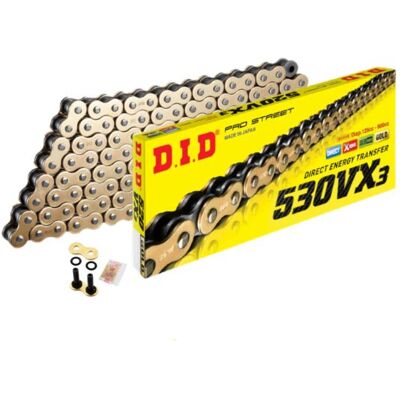 DID 50(530)VXG&B108 Chain - Reinforced - Black/Gold DID 50(530)VXG&B108 Chain - Reinforced - Black/Gold