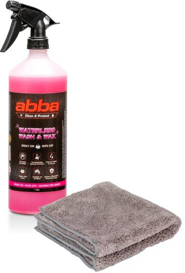 Abba Waterless Wash & Wax 1L & Polishing Cloth
