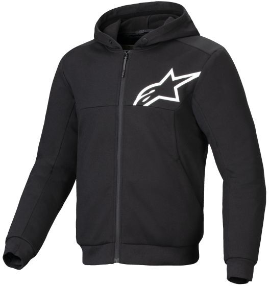 Alpinestars Chrome V2 Sport Motorcycle Hoodie - Large - Black / White, Black/white - Black/white