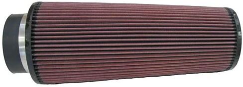 K&N Filters Universal Round Tapered Air Filter - 102mm Neck ID 121-152 x 355mm - Rubber End Cap