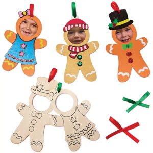 Craft Gingerbread Man Colour-in Wooden Photo Frames (Pack of 10)