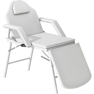 HOMCOM Portable Massage Table, 3 Section Adjustable Beauty Bed, Foldable Massage Bed with Face Hole, Recliner Chair with Removable Headrest and Armrests for Spa, Lash, Tattoo, White HOMCOM Portable Massage Table, 3 Section Adjustable Beauty Bed, Foldable Massage Bed with Face Hole, Recliner Chair with Removable Headrest and Armrests for Spa, Lash, Tattoo, White