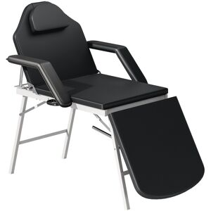 HOMCOM Portable Massage Table, 3 Section Adjustable Beauty Bed, Foldable Massage Bed with Face Hole, Recliner Chair with Removable Headrest and Armrests for Spa, Lash, Tattoo, Black HOMCOM Portable Massage Table, 3 Section Adjustable Beauty Bed, Foldable Massage Bed with Face Hole, Recliner Chair with Removable Headrest and Armrests for Spa, Lash, Tattoo, Black