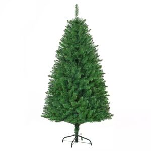 HOMCOM 5ft Prelit Christmas Tree Artificial Tree Warm White LED Light Holiday Home Xmas Decoration, Green