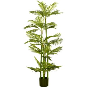 HOMCOM Faux Tropical Palm Plant, Artificial Greenery in Pot for Indoor Outdoor Decoration, 15x15x140cm