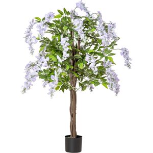 HOMCOM Artificial Realistic Wisteria Flower Tree Faux Decorative Plant in Nursery Pot for Indoor Outdoor Décor, 110cm