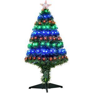 HOMCOM 3ft 90cm Fiber Optic Xmas Tree Artificial Christmas Tree