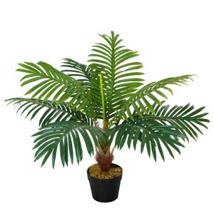 Outsunny 60cm Fake Palm Tree, Indoor/Outdoor Decorative Plant with 8 Leaves and Nursery Pot