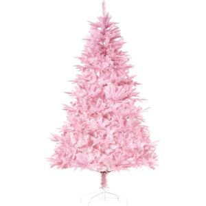 HOMCOM 5FT Pop-up Artificial Christmas Tree Holiday Xmas Holiday Tree Decoration with Automatic Open for Home Party, Pink