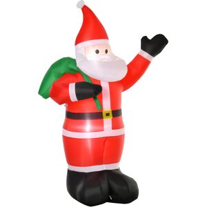 HOMCOM 2.4m Christmas Inflatable Santa Holiday Yard Decoration with LED Lights, Indoor Outdoor Lawn Blow Up Decor