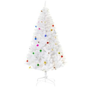 HOMCOM 6ft Snow Artificial Christmas Tree w/Metal Stand Decorations Home Seasonal Elegant Faux