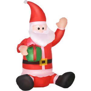 HOMCOM Christmas Inflatable Santa Claus Outdoor Home Seasonal Decoration w/ LED Light